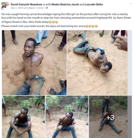 Man Mobbed After He Was Caught Carnal Knowledge A Little Girl in A Bus [Photo]