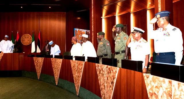 Buhari Meets With Service Chiefs amid Calls for Their Immediate Resignation 