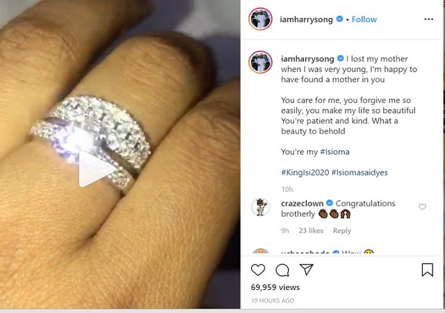 Harrysong and Lover Isioma Are Engaged [Photos]