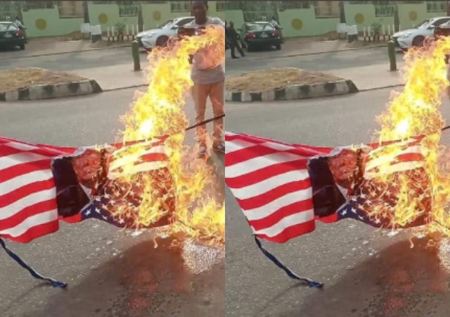 Shiites Protest in Abuja, Burn US Flag [Photos]