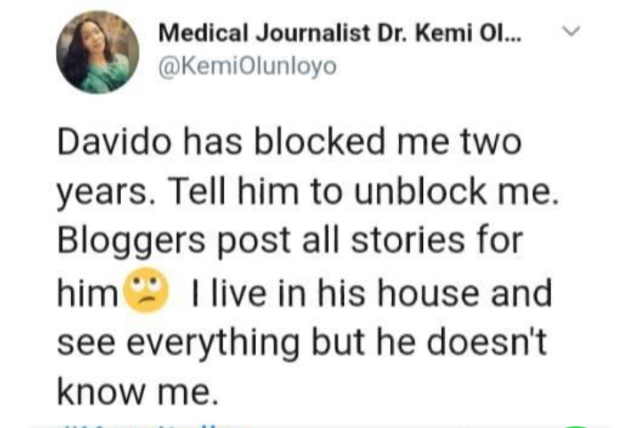 Kemi Olunloyo Seeks For Fans Intervention On Her Disagreement With  Davido