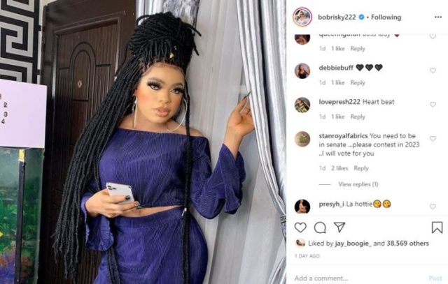 Please Contest In 2023, I Will Vote For You’ – Fan Slams Bobrisky
