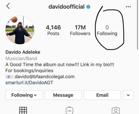 Fan Reacts As Davido Unfollows Chioma On Instagram