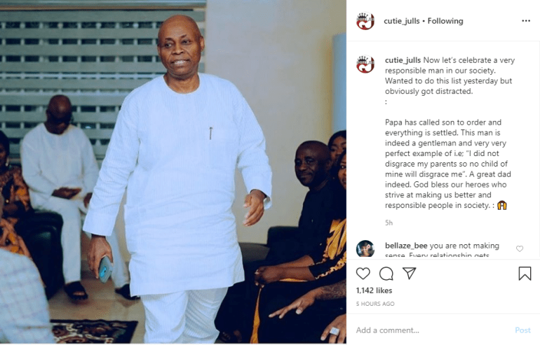 Davido And Chioma Rumored Relationship Crisis Finally Ends As Davido’s Father Reportedly Steps In