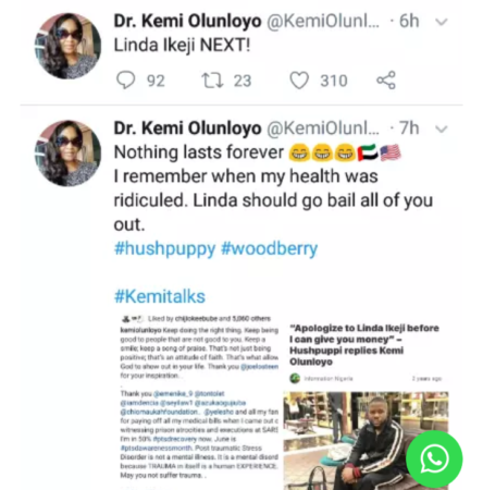 "Linda Ikeji is Next"- Kemi Olunloyo Mocks Hushpuppi