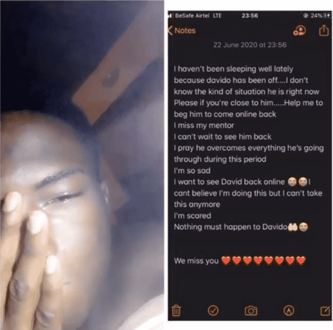 Emotional Fan Says Some Heartfelt Prayers For Davido Amid His IG Cleansing