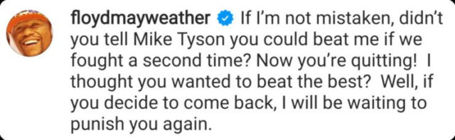 Floyd Mayweather Sends A Shocking Massage To Conor Mcgregor As He Reacts To His Retirement