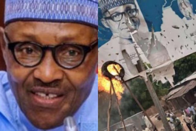 Angry Katsina protesters burn Buhari’s billboards