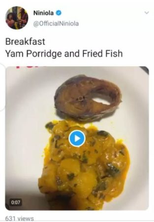 Your Porridge Looks Like Baby Poop” – Twiter Fans Slams Niniola As She Shared Food Online