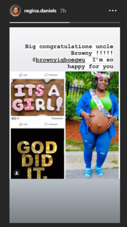 Regina Daniels Congratulates Browny