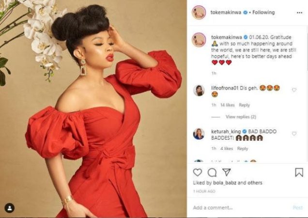 ‘Toke Makinwa Speaks On World Issues (Photo)