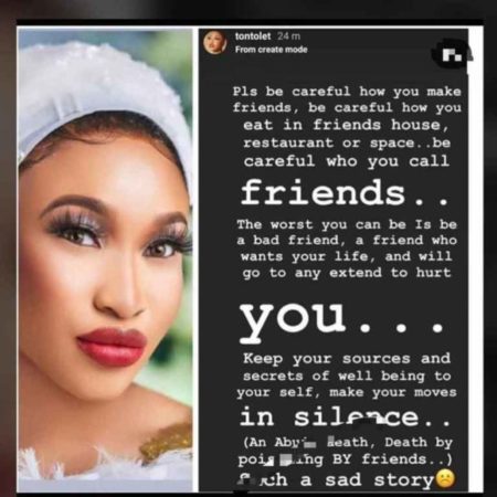 Tonto Dikeh Indirectly Calls Bobrisky A Betrayer(Details)