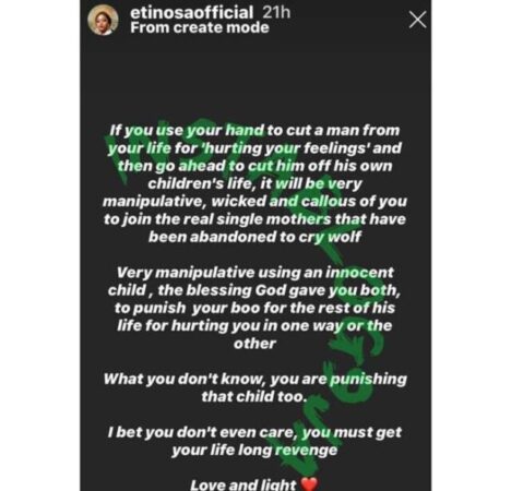 Angry Actress Etinosa Reacts As Tonto Dikeh Calls Herself A Father