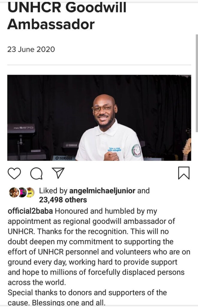 Tuface Idibia Becomes The United Nations Refugees Ambassador