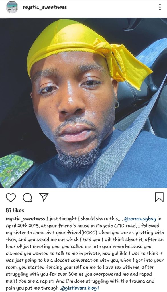 Rape Case: Instagram Lady Accuses Singer Zoro 