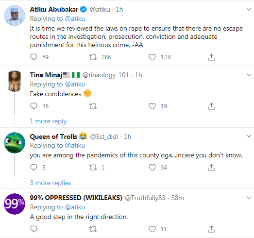 "You Are Among The Pandemics Of This Country Oga" - Fans React To Atiku's Condolence