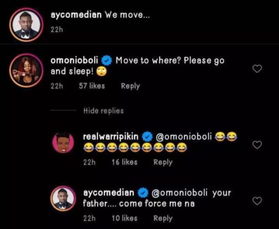 'Come And Force Me Now'– AY Replies Omoni After Jovial Comment