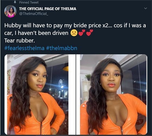 BBnaija's Thelma reveals Why her Future Husband Will Pay Extra For Bride Price