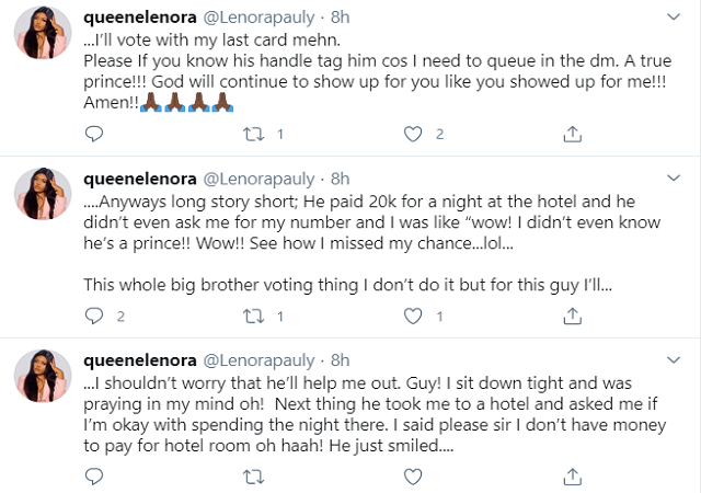 Elenora Amarachi Paul Recalls His  Encounter With BBnaija's Prince Enwerem