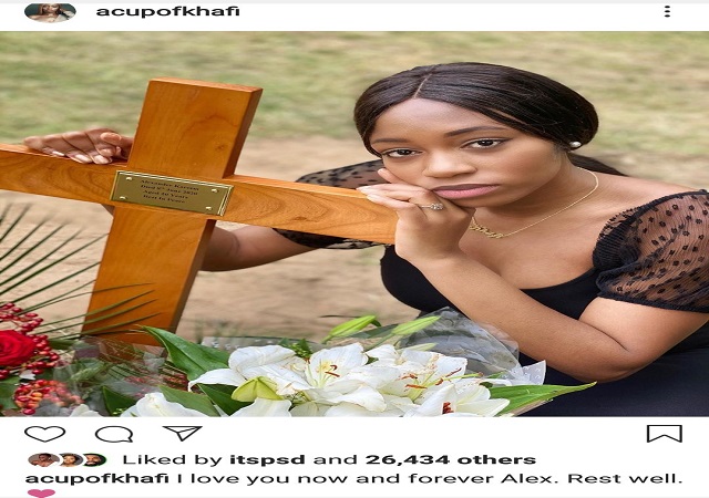 Emotional Khafi Shares Photo From Graveyard Where Her Brother Was Buried