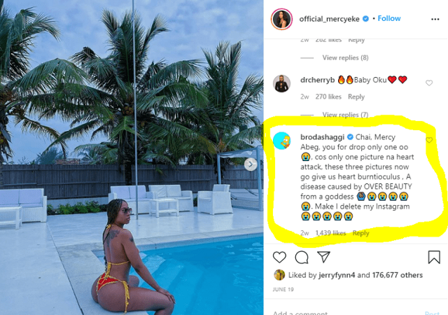 “Only One Picture Na Heart Attack” – Brodashaggi Reacts To Mercy Eke's Stylish Bikini Photo