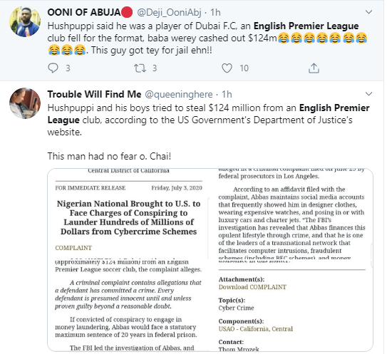 Football Fans React As Hushpuppi Is Revealed To Have Stolen £100 Million From An English Premier League Club