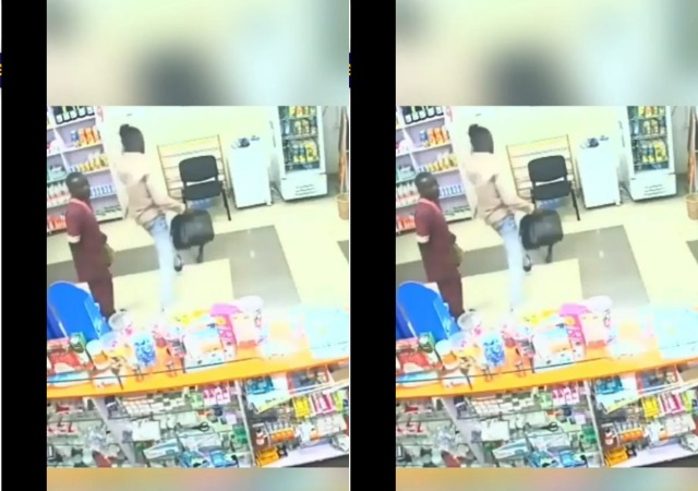 CCTV Camera Reveals Two Thieves Stealing At A Pharmacy In Oyo (Video)