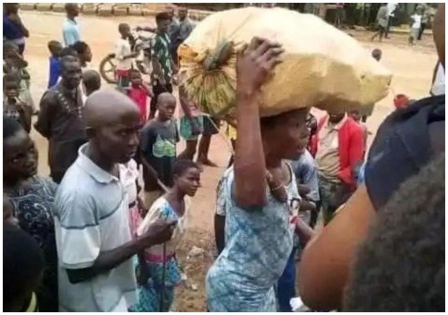 Woman Paraded After Stealing Cassava From Another Person’s Farm (Photos)