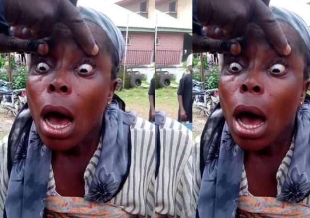 Residents Exposes& Nabbed Lady Who Pretended To Be Blind In Ebonyi State
