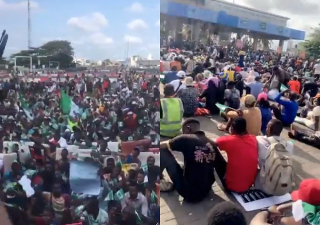 #EndSARS: Lekki Protesters Continues Their Protest Despite 24-Hour [Photos]