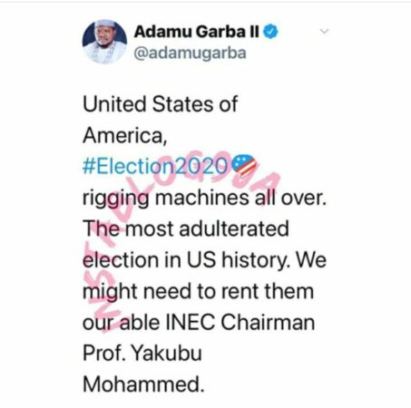 US Election Was Full Of Rigging, We Might Need To Rent Them Our Able INEC Chairman – Adamu Garba
