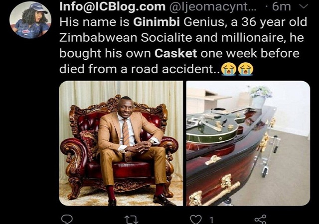 Ginimbi’s Death Latest: Why He Bought His Own Casket a Week before His Accident