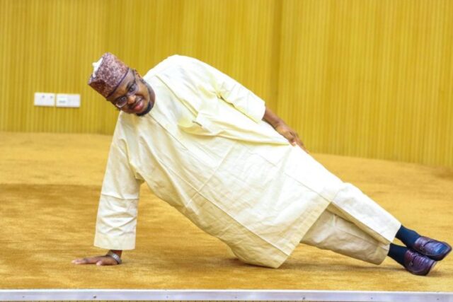 Minister of Comm. & Digital Economy, Dr. Isa Pantami Gives Exercise Tips in Kaftan (Photos)