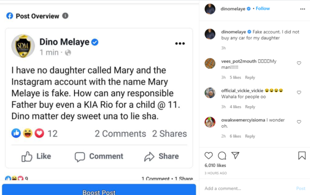 I Have No Daughter Called Mary - Dino Melaye Decries Report of Buying His Daughter a Lamborghini