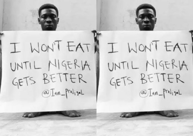 Reactions as Man Vows To Starve Until He Sees a Better Nigeria