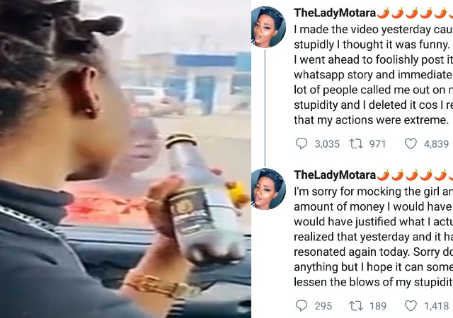 Influencer Entices Child Beggar with a Bottle of Drink Then Leaves Her (Video)
