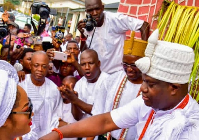 Ooni of Ife Welcomes His New Born Prince into Ile Ife Palace