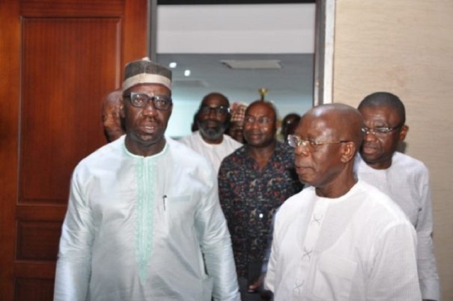 Obaseki Spotted With Former APC Chairman, Oshiomhole