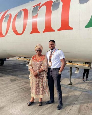 Nigerian Pilot Super Excited As He Flies His Mum for The First Time