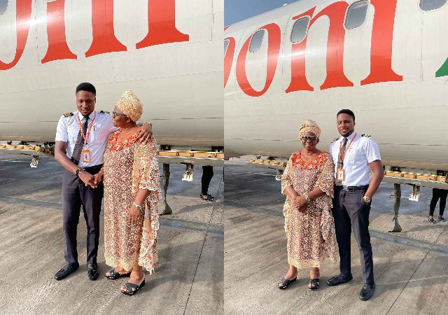 Nigerian Pilot Super Excited As He Flies His Mum for The First Time