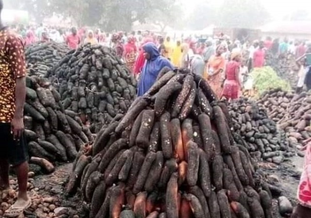 Fire Razes Down Namu Yam Market In Plateau