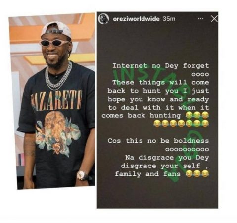 Orezi Warns The Big Brother Housemates