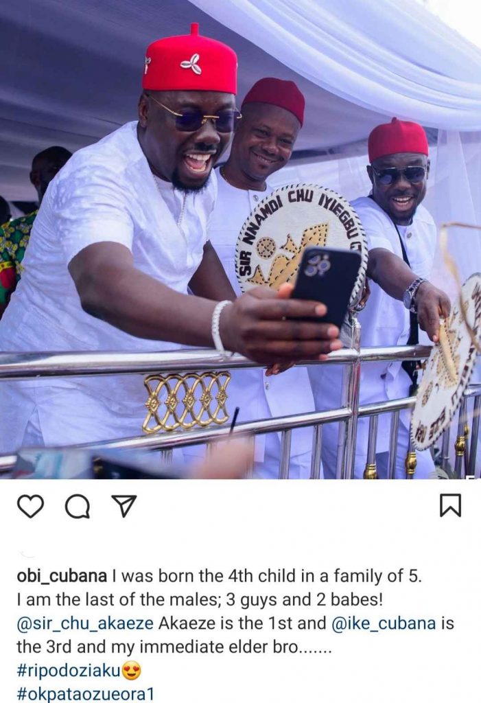 Obi Cubana Shows Off His Elder Brothers