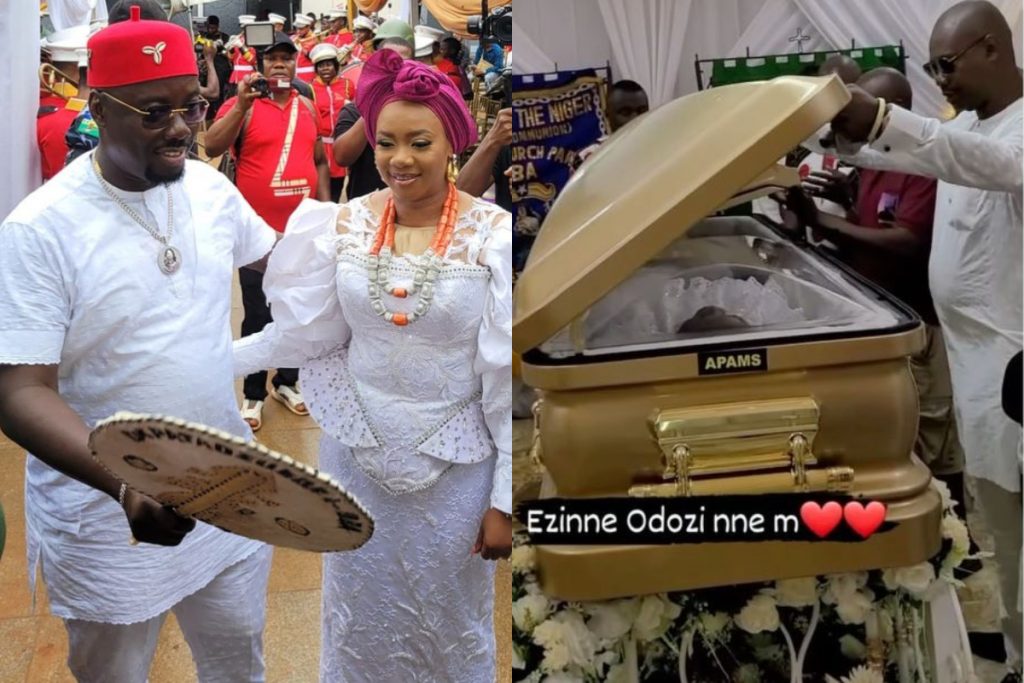 SEE Obi Cubanas Mother’s Gold Plated Casket Worth ₦30