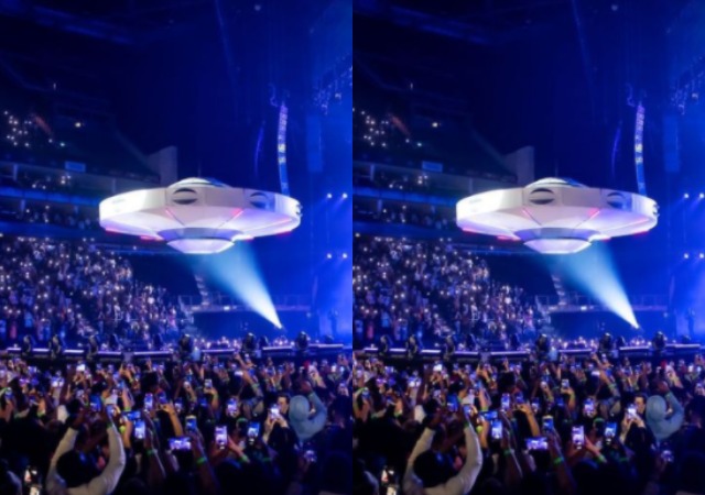 Moment Nigerian Singer, Burna Boy Arrives At 02 Arena Concert in a Spaceship in London [Video]