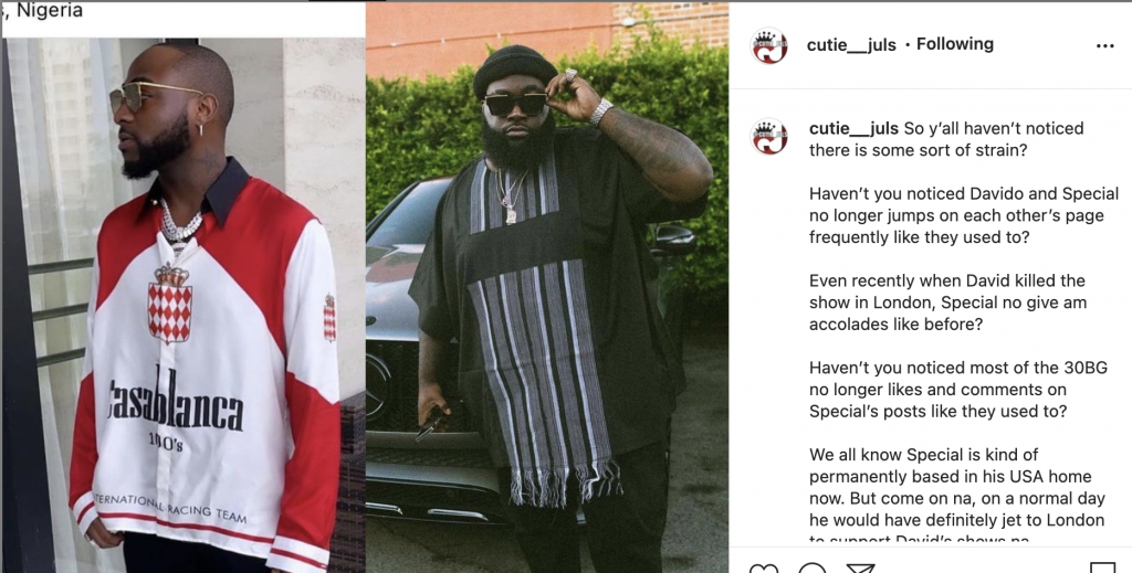 REVEALED: why Davido and His Hypeman, Special Spesh Are Currently in serious war