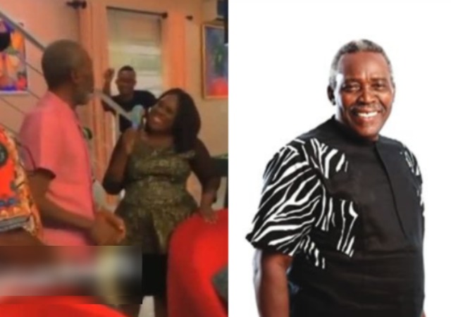 Healthy Looking Olu Jacobs Pays His Wife A Surprise Visit On A Movie Set [VIDEO]