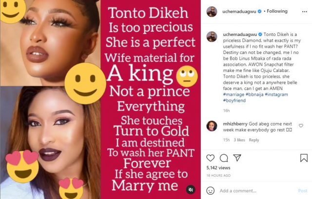 “Why my destiny is to wash Tonto Dikeh’s pant forever” – Actor, Uche Maduagwu reveals
