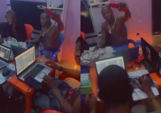 “No be grace we dey use” – Suspected Yahoo boy confidently shows off his ‘juju’ [video]