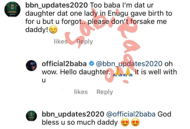 2Face Idibia Reacts As His Long Lost Daughter Contacts Him on Social Media